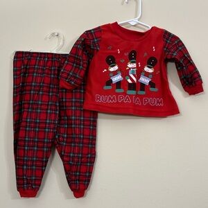 Small Steps vintage Christmas little drummer boy pajamas 12 mth rum pa pa pum cl
